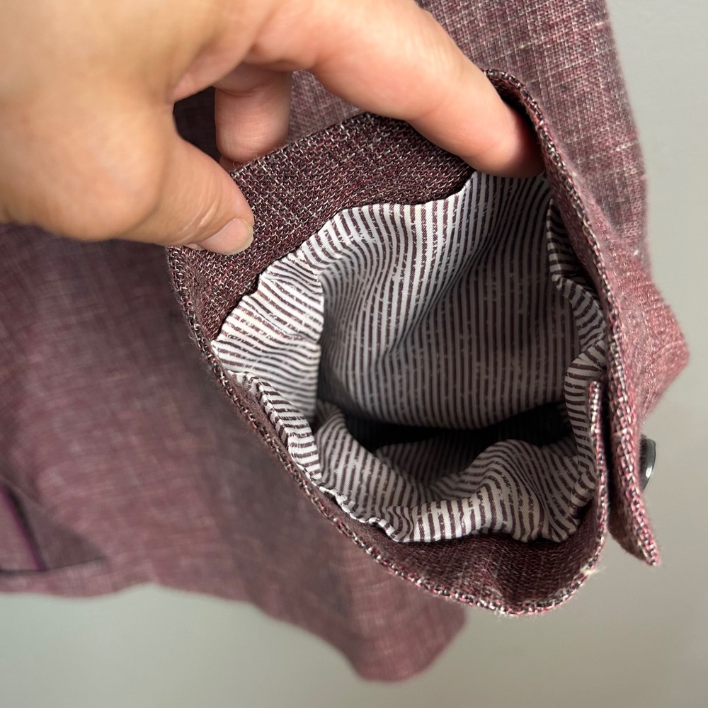 Joseph Abboud Linen blazer 46 S Unstructured heritage Hatch Burgundy Sport Coat - Picture 13 of 13